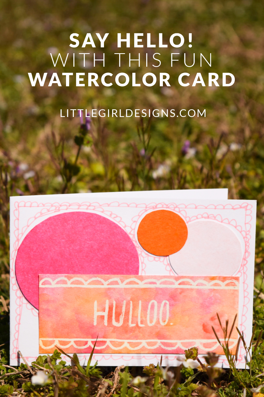 Say "Hello!" with this whimsical watercolor card by Maggie of Maggie's Butterfly Kisses. Send someone a smile in the mail today! #30daymailboxlove