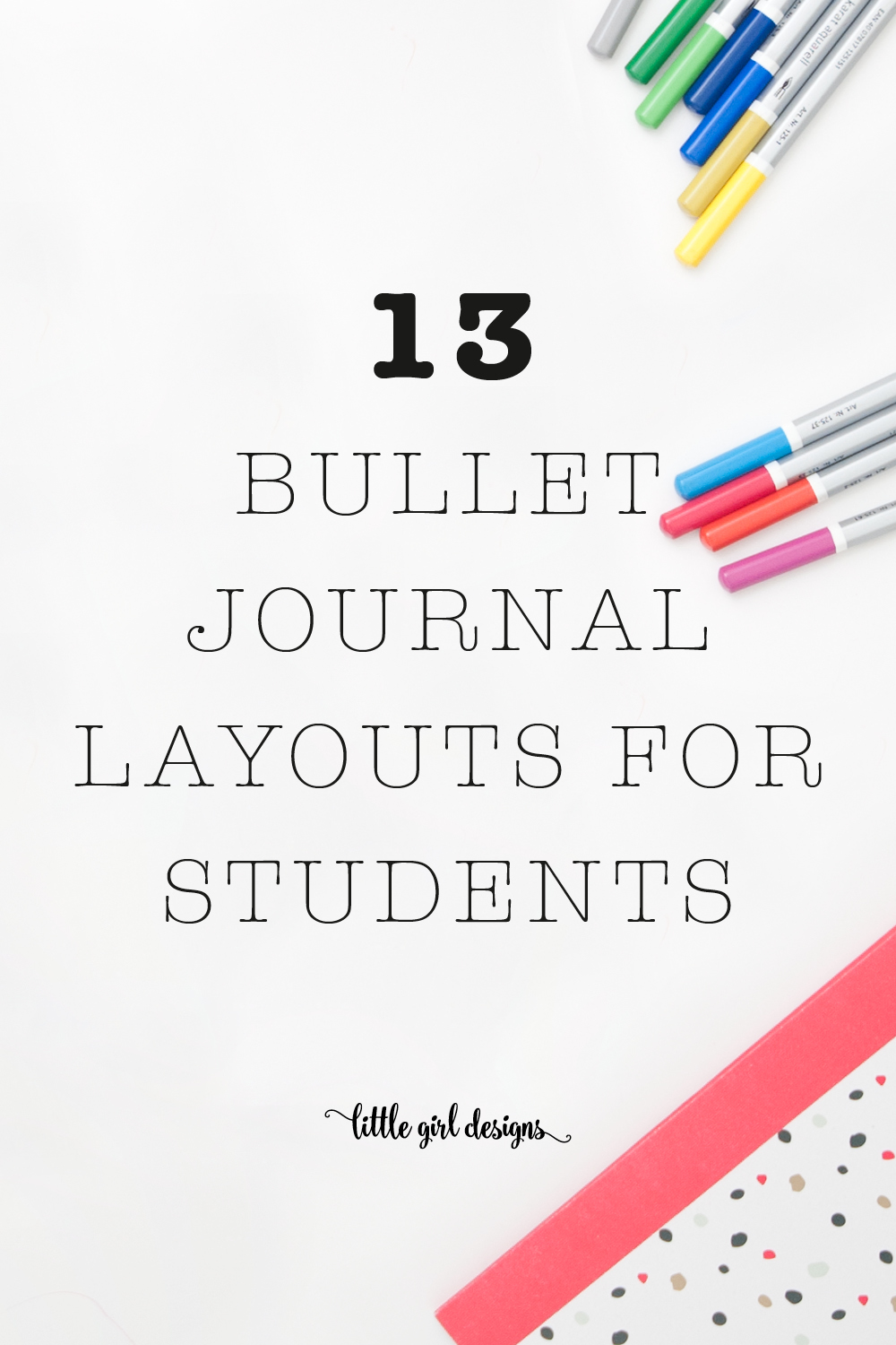 Get organized and inspired by these bullet journal layouts created by students! Use a bullet journal to take notes, journal, keep track of goals, and more!