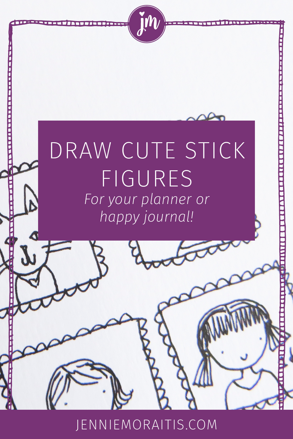 Today I'm going to teach you how to draw cute stick figures for your happy journal, planner, or four-year-old. We're going to unlock our playful side and learn that drawing is not something you have to go to art school for.
